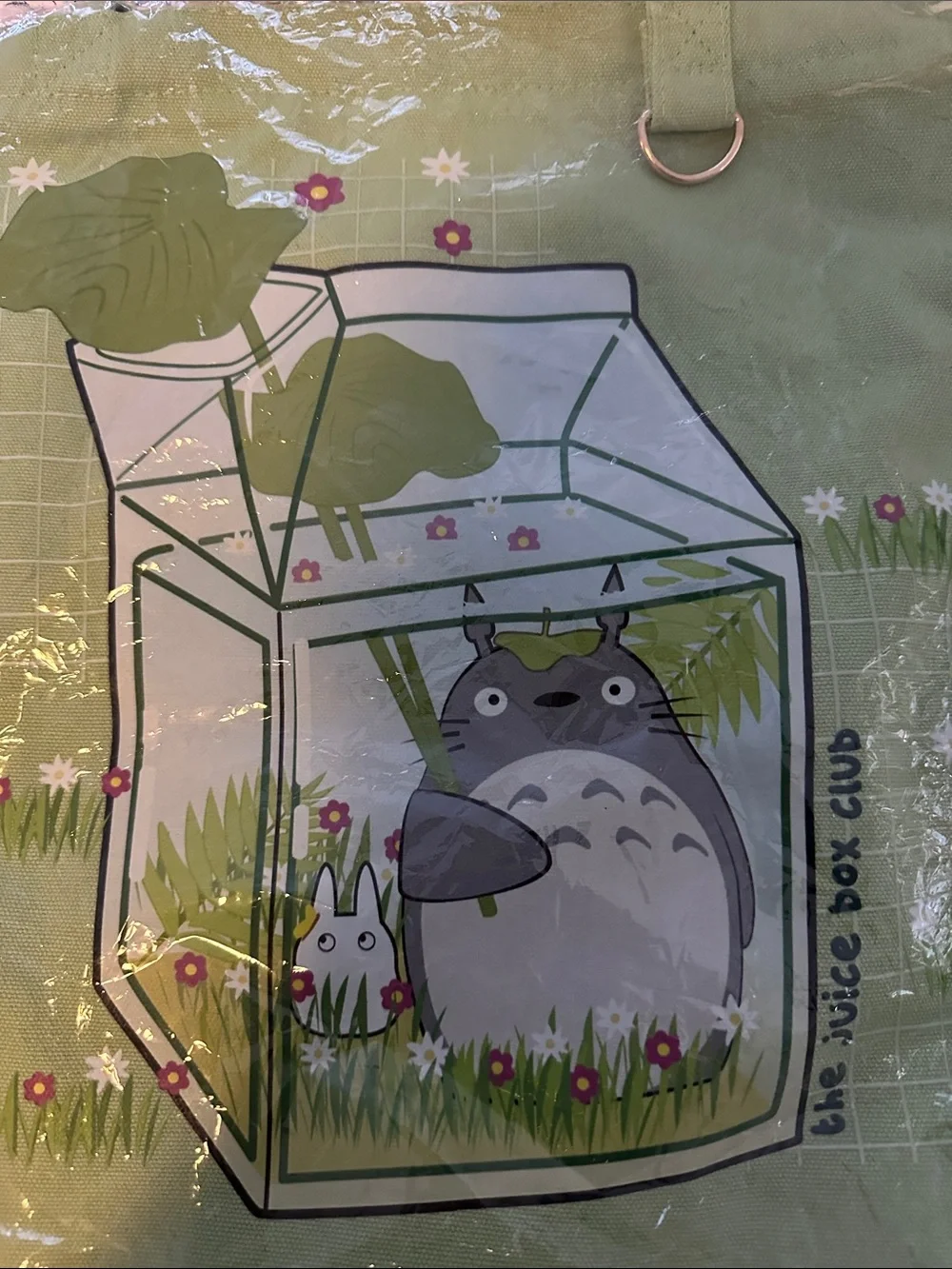 Totoro Green Canvas Tote Bag